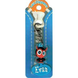 Porte-clés Zipper prénom EVAN - 6.5x3 cm env