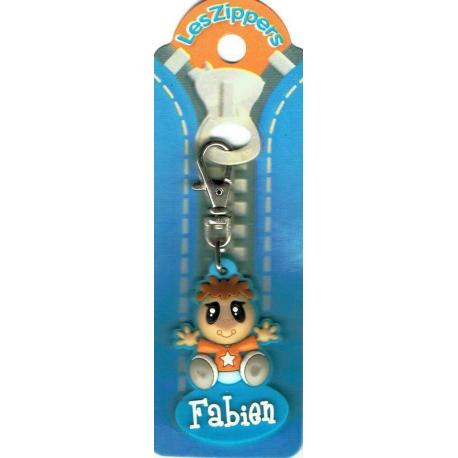 Porte-clés Zipper prénom FABIEN - 6.5x 3 cm env