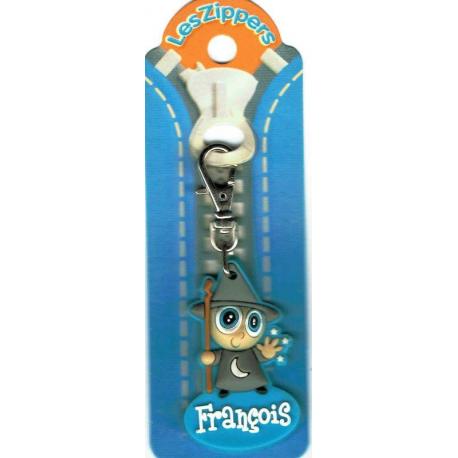 Porte-clés Zipper prénom FRANCOIS - 6.5x 3 cm env
