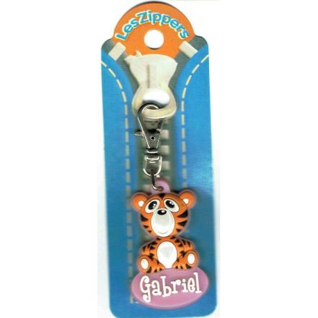 Porte-clés Zipper prénom GABRIEL- 6.5x3 cm env. Livraison gratuite