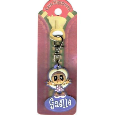 Porte-clés Zipper prénom GAELLE - 6.5x 3 cm env