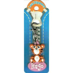 Porte-clés Zipper prénom HUGO- 6.5x3 cm env