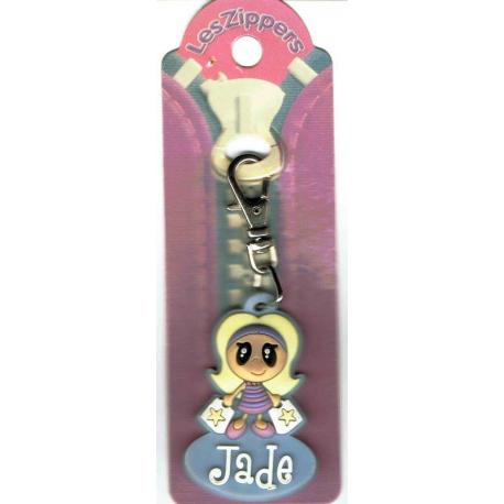 Porte-clés Zipper prénom JADE - 6.5x 3 cm env