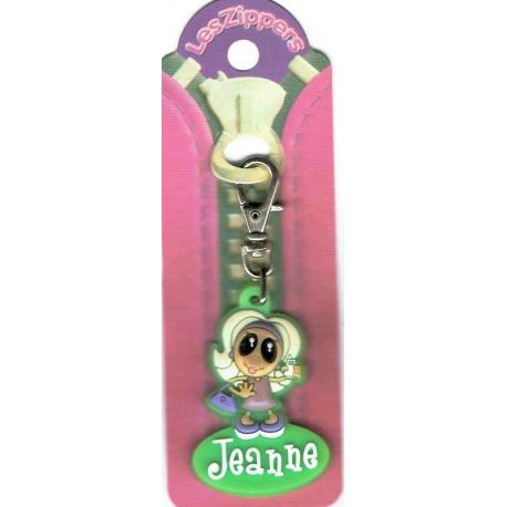 Porte-clés Zipper prénom JEANNE - 6.5x 3 cm env