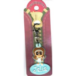 Porte-clés Zipper prénom JULIA - 6.5x3 cm env