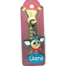 Porte-clés Zipper prénom LAURIE - 6.5x3 cm env