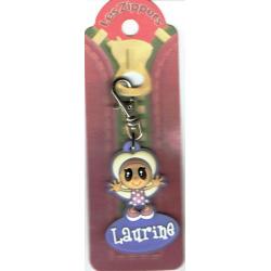 Porte-clés Zipper prénom LAURINE - 6.5x3 cm env
