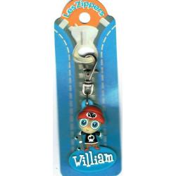 Porte-clés Zipper prénom WILLIAM - 6.5x 3 cm env