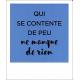 Carte citation - Qui se contente de peu ne manque de rien - Polaroid colorchic 10x12 cm