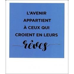 Carte citation - L'avenir appartient à ceux qui croient en leurs rêves - Polaroid colorchic 10x12 cm