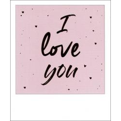 Carte citation - I love you - Polaroid colorchic 10x12 cm