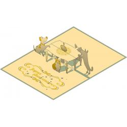 Carte Relief Pop Up - Joyeux Anniversaire : Nos amis les animaux - PL13 - 11.7x16.75 cm