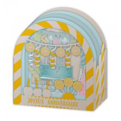 Carte Relief Pop Up - Joyeux anniversaire : Cotillons - PL27 - 11x5x11.5 cm