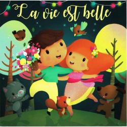 Carte Elen Lescoat : Titi Pinson - La vie est belle - 13.5x13.5 cm