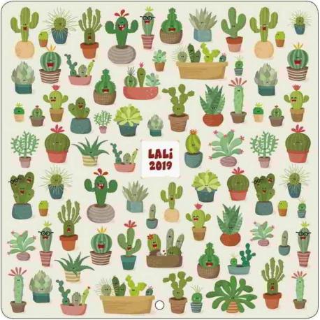 Calendrier Lali 2019 - Cactus - 30x30 cm