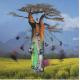 Carte Maïlo - Envolée autour du Baobab - 14x14 cm