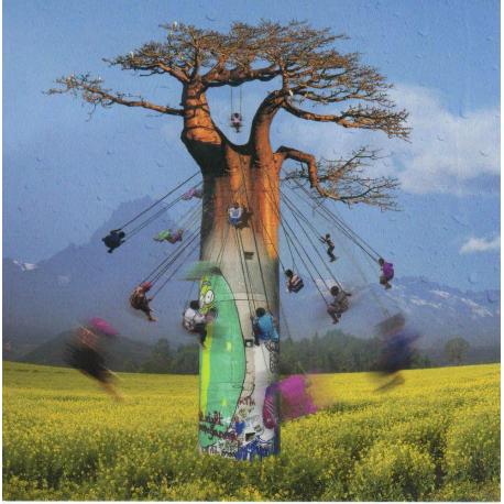 Carte Maïlo - Envolée autour du Baobab - 14x14 cm