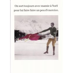 Carte humour Noël de Cath Tate - On sort toujours avec mamie à Noël... - 10.5x15 cm