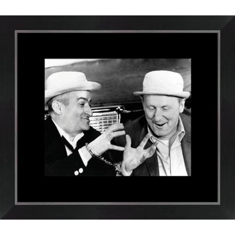 Affiche encadrée Le Corniaud - Les Menottes - Bourvil Funes - Dimension 24x30 cm