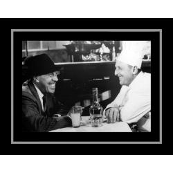 Affiche encadrée Noir et Blanc: La Cuisine au Beurre - Bourvil Funès - 50x70 cm (Cadre Tucson)