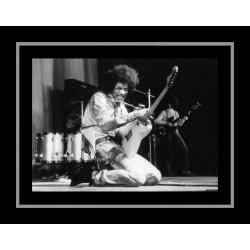 Affiche encadrée Noir et Blanc: Jimmy Hendrix - 50x70 cm (Cadre Tucson)