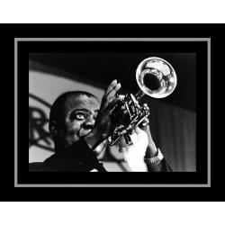 Louis Armstrong - Affiche encadrée 50x70 cm