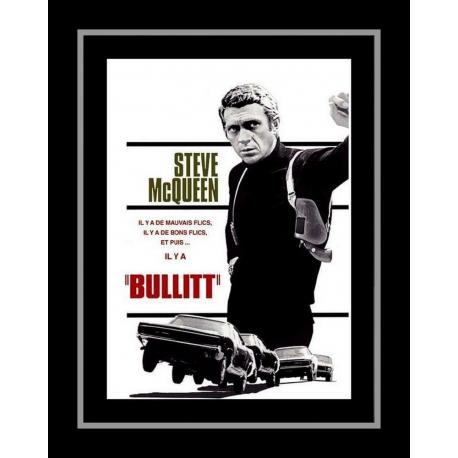 Affiche encadrée Steve Mc Queen - Bullitt - Affiche encadrée 50x70 cm