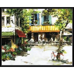 Toile encadrée - Un fleuriste sur la place - 80x60 cm