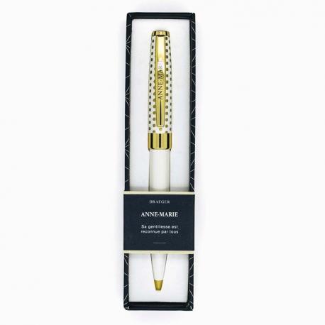 Stylo prénom ANNE-MARIE - Rétractable + boite cadeau