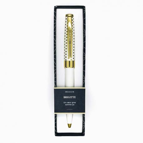 Stylo prénom BRIGITTE - Rétractable + boite cadeau