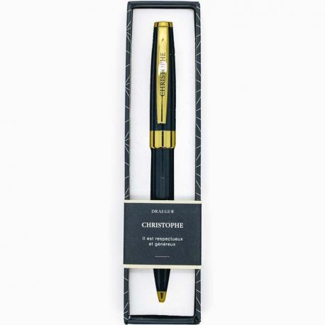 Stylo prénom CHRISTOPHE - Rétractable + boite cadeau
