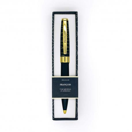 Stylo prénom FRANCOIS - Rétractable + boite cadeau