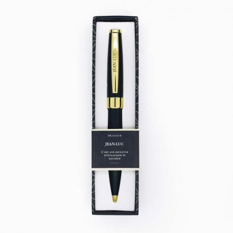Stylo prénom JEAN LUC - Rétractable + boite cadeau
