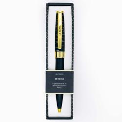 Stylo prénom LE BOSS - Rétractable + boite cadeau