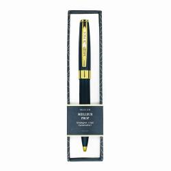 Stylo prénom MEILLEUR PROF - Rétractable + boite cadeau