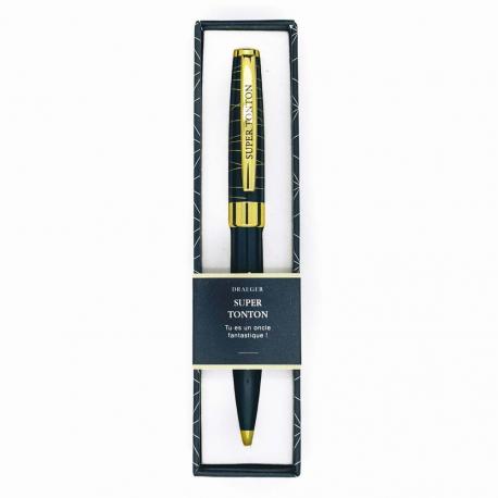 Stylo prénom SUPER TONTON - Rétractable + boite cadeau
