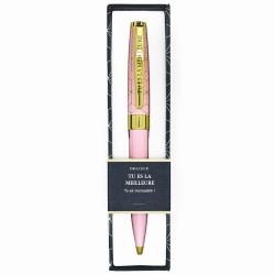 Stylo prénom TU ES LA MEILLEUR - Rétractable + boite cadeau
