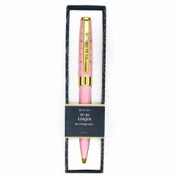 Stylo prénom TU ES UNIQUE - Rétractable + boite cadeau