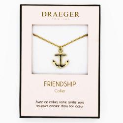 Collier pendentif Draeger motif ANCRE - 42 cm env réglable