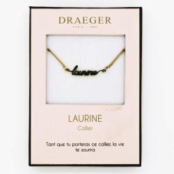 Collier pendentif prénom LAURINE - 42 cm env réglable
