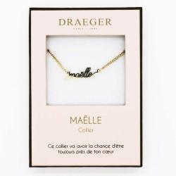 Collier pendentif prénom MAELLE - 42 cm env réglable