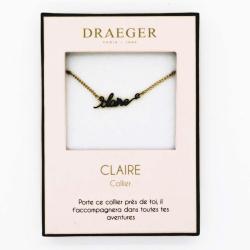 Collier personnalisé Draeger prénom CLAIRE - 42 cm env réglable