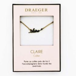 Collier prénom personnalisé CLAIRE - 42 cm env réglable