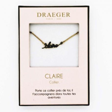 Collier pendentif prénom CLAIRE - 42 cm env réglable