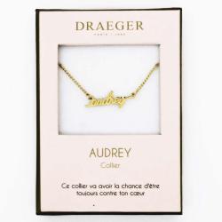 Collier personnalisé Draeger prénom AUDREY - 42 cm env réglable