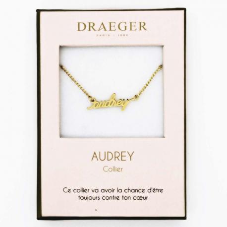 Collier pendentif prénom AUDREY - 42 cm env réglable