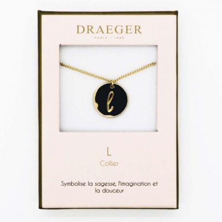Collier pendentif lettre L - 42 cm env réglable