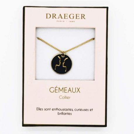 Collier pendentif signe GEMEAUX - 42 cm env réglable