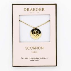 Collier pendentif Draeger signe SCORPION - 42 cm env réglable