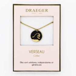 Collier pendentif Draeger signe VERSEAU - 42 cm env réglable
